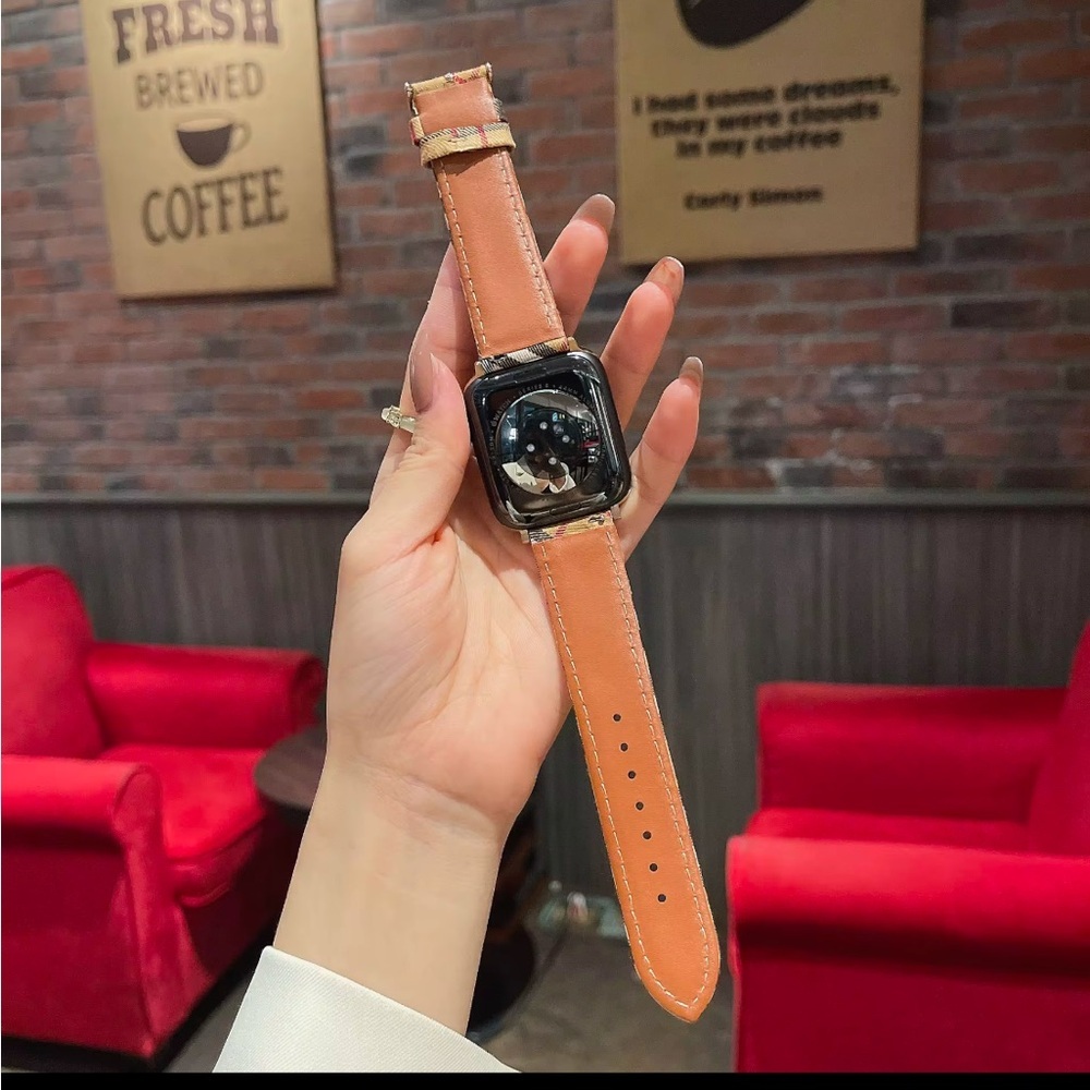 Leather Plaid Apple Watch Band 38/40/41/42/44 - Picture 2 of 16